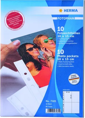 Produktbild von Fotosichthüllen 100 x 150 mm hoch weiß 10 Hüllen