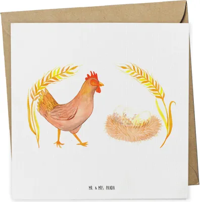 Produktbild von Mr. & Mrs. Panda Klappkarte Huhn Stolz - Weiß - Geschenk, Bauernhof, Motivation, faltkarte, Schwangerschaft, doppelkarte, Hahn, Glückwunschkarte, anlasskarte, Hof, Spruch