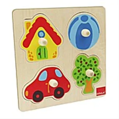 Image de Puzzle en bois "A la maison". 4 pièces
