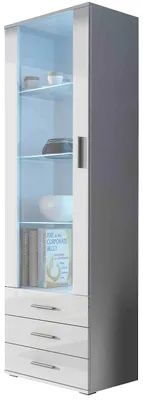 Produktbild von Vitrine SINDI SH1A weiß / weiß hochglanz