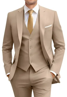 Produktbild von Amyox Herren Slim Fit 3 Teiliger Anzug Zwei Knöpfe Business Hochzeitskleid Tux A