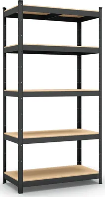 Produktbild von Lagerregal Kellerregal HausRegal BüroRegal Steckregal Schwerlastregal Lager- & Regalsysteme 1800/750/400-5/175 kg Schwarz lackiert