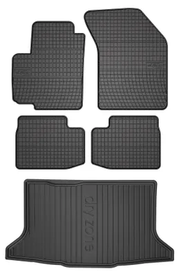 Produktbild von Gummimatten + Kofferraumwanne für Suzuki SX4 I 2006-2014 (SUV/Crossover, Standard-Kofferraum) – Schwarz, passgenau – Wielganizator SolidPRO