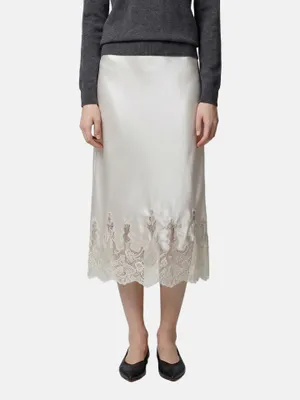 Produktbild von Roberta Rossi Midi-Rock aus Polyester mit Spitzendetail Taupe SM VS 113-Taupe-SM