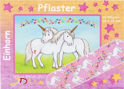 Produktbild von Kinderpflaster Einhorn Briefchen 10 St