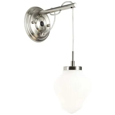 Productafbeelding van Brilliant Wandleuchte Tanic Nickel/Weiß Pendel max. 25W E14 ohne Leuchtmittel mit Kippschalter