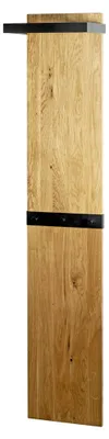 Wandkapstok massiv Eiche, Metall, 35x175x25 cm, modern