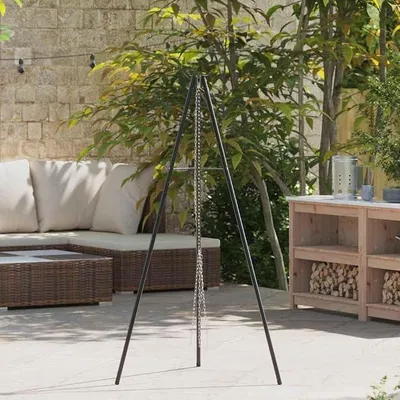 Imagen del producto de Soporte para fogata, estructura de acero para parrilla, 92 x 92 x 151.5 cm