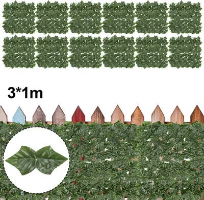 Obrázek produktu pro TolleTour 1*3M soukromí živý plot windbreak břečťan soukromí obrazovka balkon obložení list plot, umělý živý plot soukromí živý plot rostliny živý plot zeď dekorace, tmavě zelená