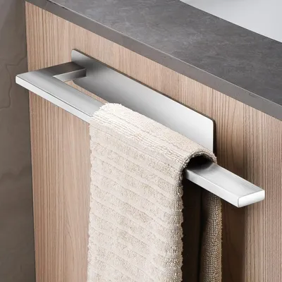 Produktbild von Handtuchhalter ohne Bohren Edelstahl Gebürstet Silber 38,7 cm
