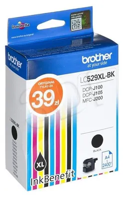 A product box for a Brother ink cartridge.
