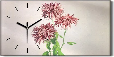 Produktbild von Wanduhr Bürouhr Leinwand Bild Geräuschlos 60x30 Gemälde Blumen Pflanzen Kunst - schwarze Hände