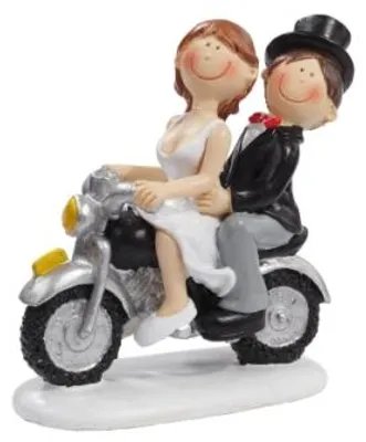 Produktbild von HobbyFun Wedding couple on motorbike, Schwarz, Weiß, 1 Stück(e), 85 mm