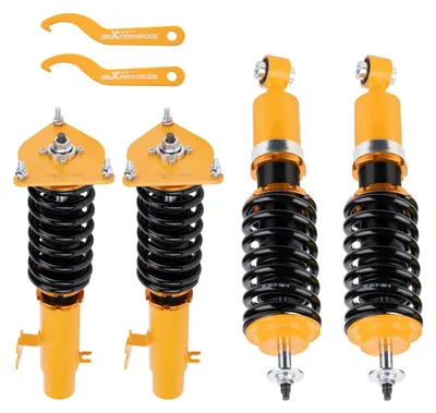 Image de Suspension à ressorts hélicoïdaux pour Mini Cooper R50 2002-2006 - Suspension sport complète - Amortisseurs et ressorts - Kit de rabaissement - Aluminium et acier inoxydable