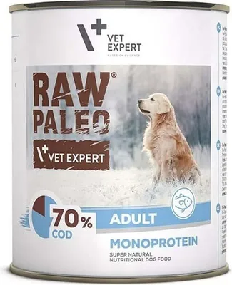Produktbild von VetExpert Raw Paleo Kabeljau Erwachsene Dose 800g