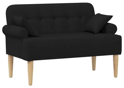 Obrázok produktu pre vidaXL Dvojmiestna pohovka s gombíkmi, čierna, 120 x 65 x 79 cm, látka