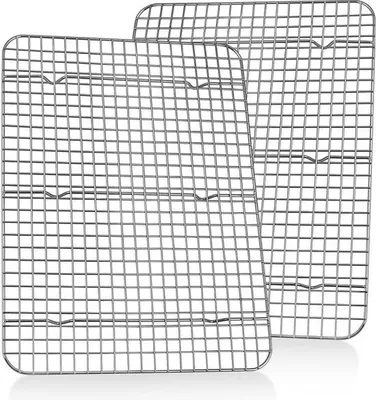 Obrázek produktu pro Nerezový rošt do trouby, obdélníkový, 42 x 29 cm, zdravý a vhodný do myčky