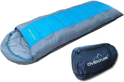 Productafbeelding van Slaapzak, model deken, met kap, 220 x 80 cm, geschikt voor temperaturen van 5 °C tot -9 °C, voor kamperen