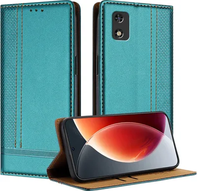 Produktbild von Handyhülle für Tecno Pop 6C Leder Flip Klappbare Schutzhülle mit Standfunktion Grün