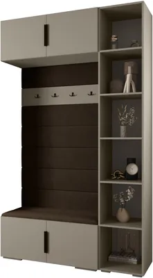 Produktbild von MEBLE KRYSPOL Inova 1 Möbelset Garderobe, 236,7x140x47cm - Kaschmir, Manila 04, Schwarz