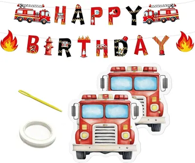Produktbild von Servietten für die Feuerwehr – Set mit 20 Stück – Mit Geburtstagsbanner – Motto-Party – Kindergeburtstag