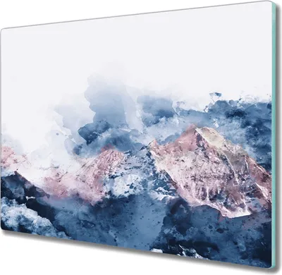 Produktbild von Coloray Herdabdeckplatte 60x52 cm Schneidebrett Kochplattenabdeckung Küchenbrett Hackbrett - Aquarell oben