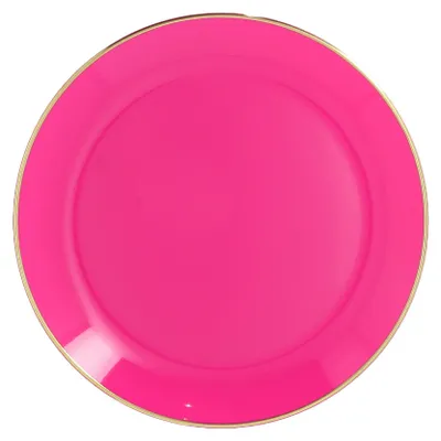 Immagine prodotto di 6 piatti di plastica riutilizzabili in rosa e oro, 26,5 cm -
