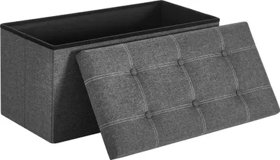 Produktbild von SONGMICS Sitztruhe,80L,bis 300kg,Sitzhocker Fassungsvermögen faltbar dunkelgrau