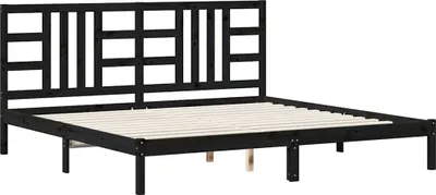 Produktbild von vidaXL Massivholzbett Schwarz 200x200 cm