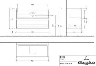 Produktbild von Villeroy & Boch C79900VJ WTUS Skyla C79900 972x596x439mm 2