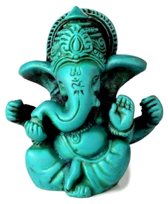 Produktbild von Ganesha Statue in Türkis aus Resin, 6,5 cm