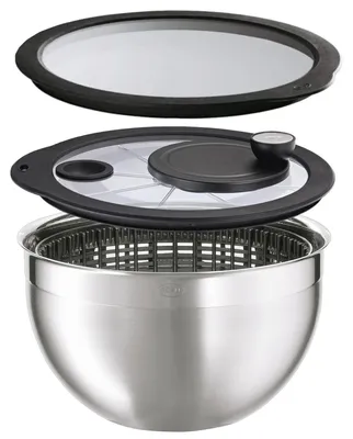 Produktbild von RÖSLE Salatschleuder incl. Glasdeckel und Frischhaltedeckel Edelstahl