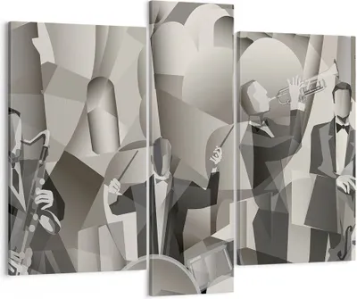 Produktbild von Bild auf Leinwand - Leinwandbild - Jazz Musik Musiker - 95x80cm - Wand Bild - Wanddeko - Wandbilder - Leinwanddruck - Bilder - Kunstdruck - Wanddekoration - Leinwand bilder - Wandkunst - CB95x80-4119