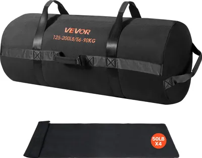 Obrázok produktu pre VEVOR Workout-Sandsack, odolná taška na tréning s úchytmi, nastaviteľná 56-90 kg pre silový tréning, cross-training, cvičenie v posilňovni, čierna (neplnená)