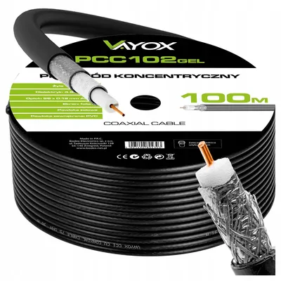 Zdjęcie produktu dla Vayox Kabel Koncentryczny PCC 102 GEL | 100m | Żelowany | Czarny