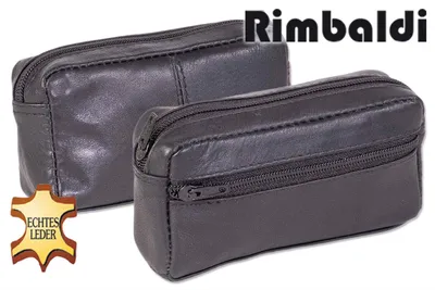 Produktbild von Rimbaldi® Große Schlüsseltasche mit Extrafach aus weichem, naturbelassenem Rindsleder in Schwarz