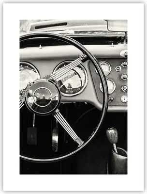 Produktbild von Poster - Poster ohne Rahmen - Lenkrad Auto Vintage - 30x40 cm - Wand Bild - Wanddeko - Wandbilder - Kunstposter - Wandposter - Bilder - Kunstdruck - Wanddekoration - Wandbild - P2XPA30x40-4853