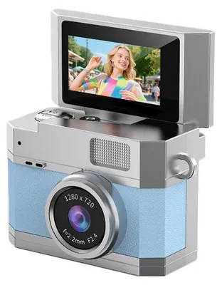 Produktbild von ZELURXX Mini Digitalkamera Retro CCD 0.96" Display Flip-Screen HD, Foto Video, als stylisches Accessoire, Kinder Studenten Outdoor, 64GB, Rosa