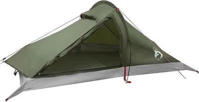 Imagen del producto de Tienda de trekking para 4 personas, color verde, fabricada en poliéster de 185T con revestimiento de poliuretano (PU)