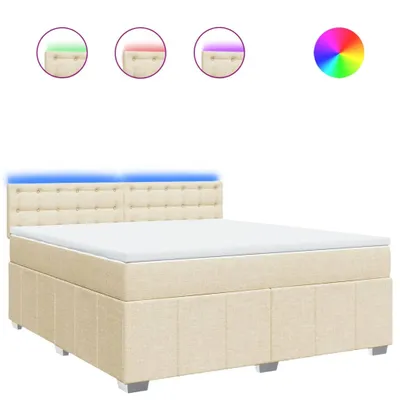 Produktbild von Boxspringbett mit Matratze Creme 180x200 cm Stoff