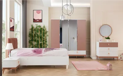Zdjęcie produktu dla Sypialnia Kompletny zestaw do pokoju dziecięcego Łóżko Komoda Szafa 5 szt