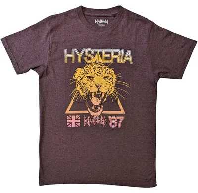 Obrázok produktu pre Def Leppard Hysteria World Tour (Back Print) Brown M Tričko