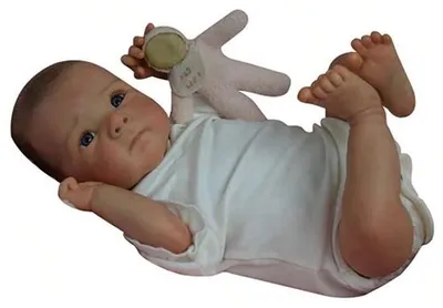 Zdjęcie produktu dla Lalka Reborn o wysokości 45 cm, wykonana z bawełny, miękka, imitująca noworodka, z szczegółowo ręcznie malowaną skórą, z widocznymi żyłami w efekcie 3D
