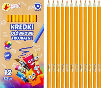 Image de Crayons triangulaires Shan Jaune foncé 12 pièces