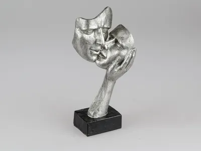 Produktbild von formano Große Deko Büste Skulptur Figur Statue Paar 30cm schwarz/silber