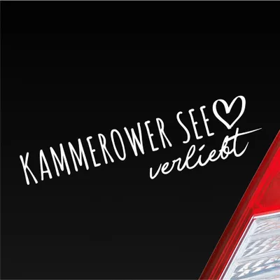 Produktbild von Auto Aufkleber Kammerower See verliebt Herz See Liebe Car 19x5 cm Weiss Glanz Sticker Heckscheibenaufkleber