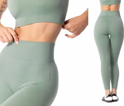 Zdjęcie produktu dla CARPATREE – legginsy bezszwowe dla kobiet, rozmiar M, kolor zielony