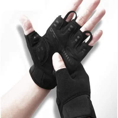 Produktbild von INF Halbfinger-Gewichtheberhandschuhe — Rutschfeste Fitnesshandschuhe aus Elasthan-Polyester für Hanteltraining, Gewichtheben, Klettern, zur Vorbeugung von Hornhaut (1 Paar) XL