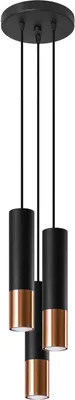 Obrázok produktu pre Závesné svietidlo LOOPEZ 3P čierna/medená 3xGU10 10W oceľ 90x20x20cm Sollux Lighting