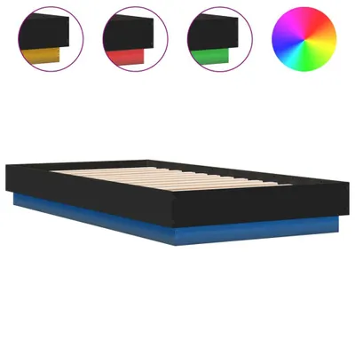 Produktbild von vidaXL Bettgestell mit LED Schwarz 75x190 cm